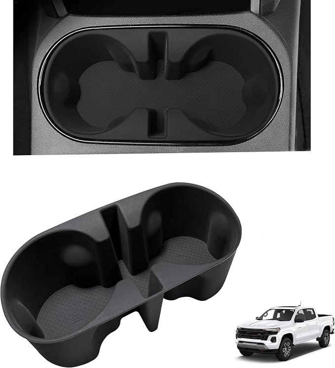 Cup Holder for 2023 2024 2025 2026 Chevrolet Colorado GMC Canyon Accessories Front Center Console Cup Holder Inset Silicone Drink Holder Organizer Protector Mats Pad Interior for Chevy Colorado