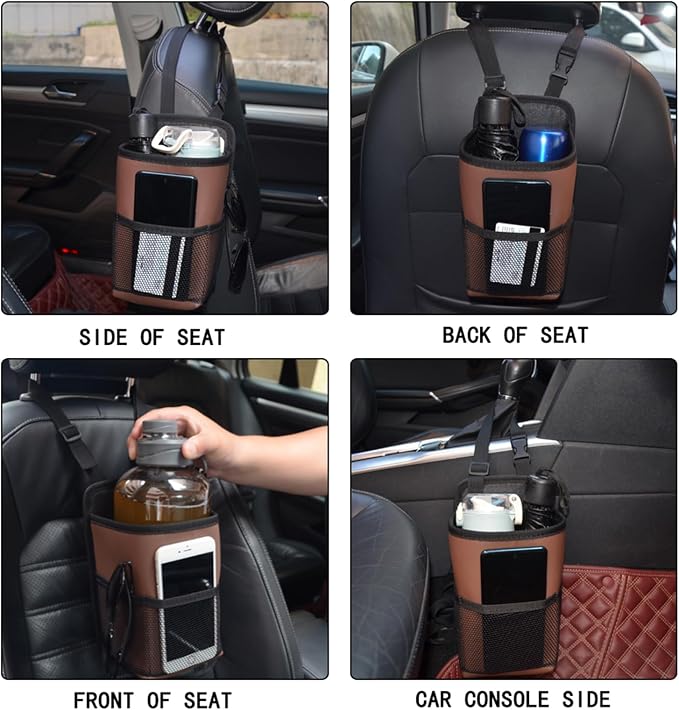 Large Car Cup Holder Expander Water Bottles, Big Drinks Holder Bag(Black) | Fits Large 24/36/40/46oz Water Bottles,- Universal Auto Vehicle for Cars, SUV & Truck RV's golf-carts