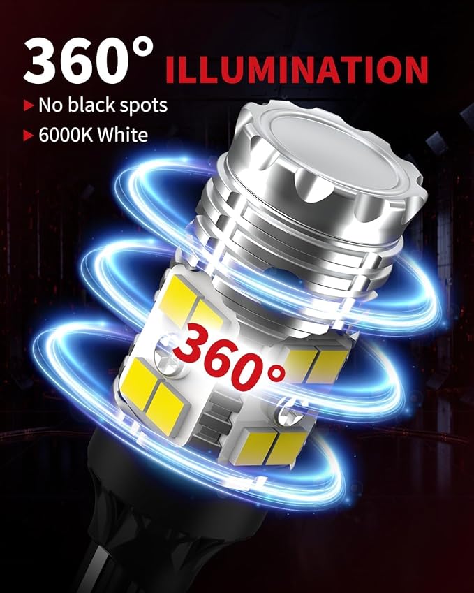 LASFIT 921 LED Reverse Backup Light Bulbs Fit for 2006-2025 Toyota RAV4, 6000K Cool White Super Bright OEM 912 W16W Replacement, 2 pcs