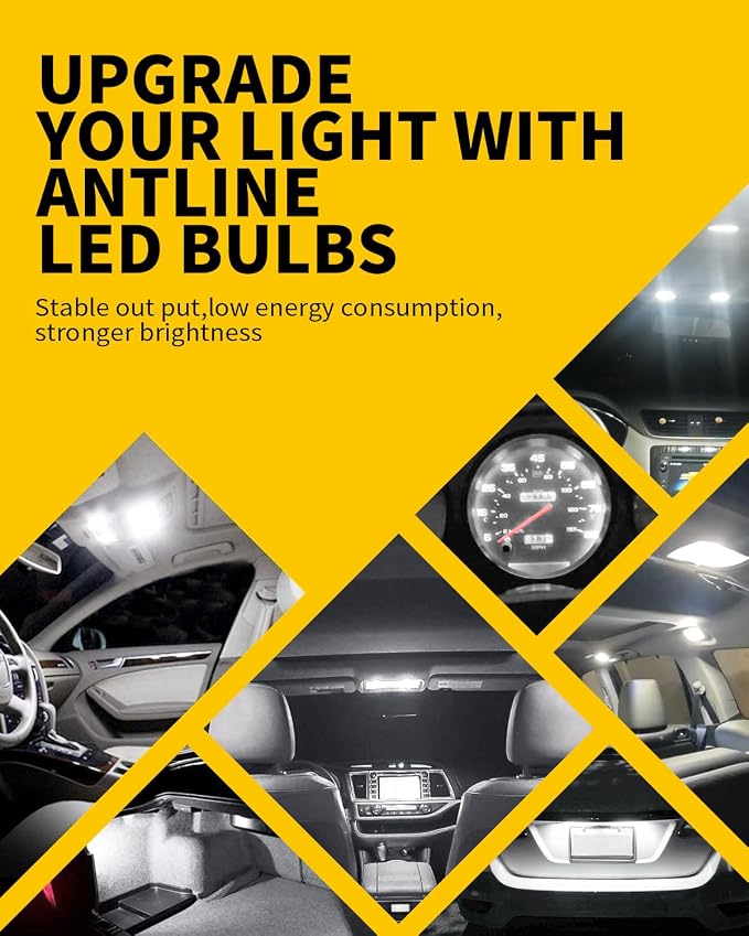 Antline 6418 6411 DE3425 C5W DE3423 36MM 1.42”LED Bulb White, Super Bright Canbus Error Free 12 Volt Replacements for Interior Dome Map Vanity Mirror Sun Visor Lights (Pack of 10)