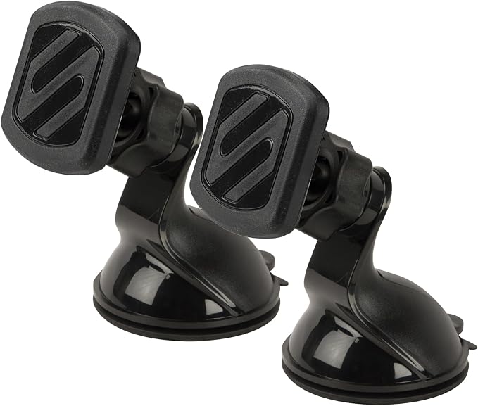 Scosche MAGWSM-2PXCES0 MagicMount Magnetic Suction Cup Phone Mount for Car Windshield/Dashboard, 360° Adjustable Magnet Head, Universal Phone Holder Compatible With iPhone, Samsung & More (Pack of 2)
