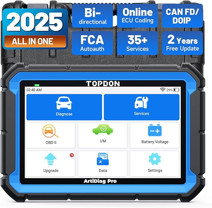 TOPDON ArtiDiag Pro OBD2 Scanner Diagnostic Tool, Bidirectional Scan Tool with ECU Coding, 35+ Services, V.A.G Guided, FCA SGW, Can FD DoIP/All System Diagnosis