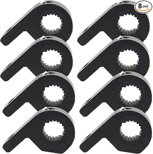 8 pcs LED Light Bar Mounting Brackets, 0.75-1.25 Inch Roll Bar Tube Clamp, Heavy Duty Aluminum Mount Kit for Off-Road Truck SUV Boat Roof Rack Work Lights, Black