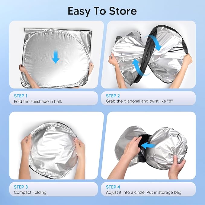 KUST Windshield Sun Shade for 2018-2023 2024 2025 GMC Terrain Window Accessories Sunshade Sun Protector Foldable Block UV Rays Keep Car Cooler