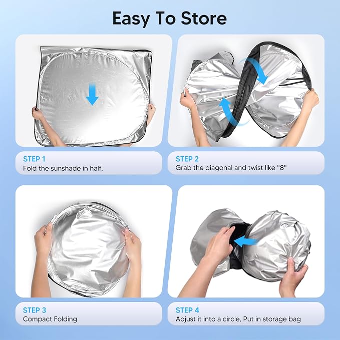 KUST Windshield Sun Shade for 2020-2024 2025 Cadillac XT6 Accessories Custom Fit Sunshade Window Sun Visor Protector Foldable Blocks UV Rays Keep Your Car Cooler