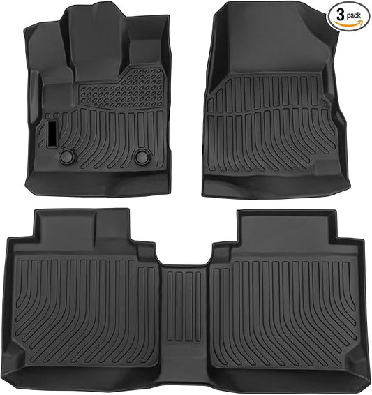 All Weather Car Floor Mats for 12-17 Chevrolet Equinox 12-17 GMC Terrain/Terrain Denali TPE Rubber Full Set Includes 1st 2nd Row Front Floor Mat(for 12-17 Chevrolet Equinox/GMC)