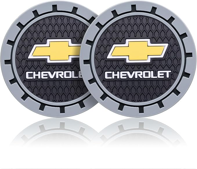 Car Cup Coaster, 2PCS Universal Non-Slip Cup Holders, Compatible with Chevy Series Car Cup Holder Coasters，Car Drink Coaster Holder Accessory, Black
