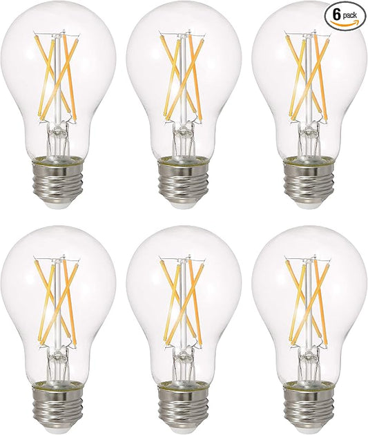 Sylvania LED TruWave Natural Series A19 Light Bulb, 100W Equivalent, Efficient 15W, 1600 Lumens, Medium Base, Dimmable, Clear, 2700K, Soft White (42307) 6 Count (Pack of 1)