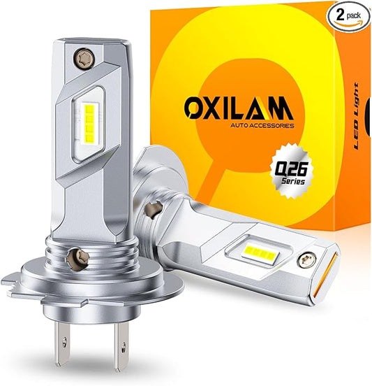 OXILAM H7 Fog Lights LED Bulb, 900% Brighter 6500K Cool White Light, 5Min Plug and Play No Adapter Required, Non-Polarity, 10 Years Lifespan Replacement, IP68, Pack of 2