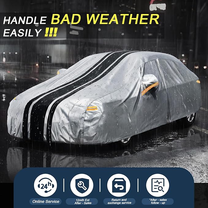 Car Cover Custom Fit for BMW 3 Series 320i 325i 328i 330i 335i (2013-2026) | Waterproof All Weather for Automobiles Full Exterior Cover Rain Sun Snow UV Protector.