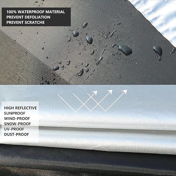 Coverado Car Cover Waterproof All Weather, 210D Lightweight Full Exterior Covers Snow Wind Sun UV Protection, Outdoor Car Covers for Automobiles Universal Fit for Sedan (170"-190")