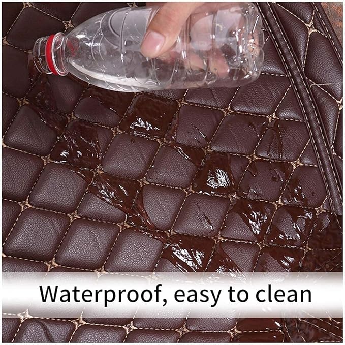 Custom Fit Car Floor Mats - Full Coverage Automotive Leather Floor Liners for Most Vehicles by MingyunSM (Black & White)