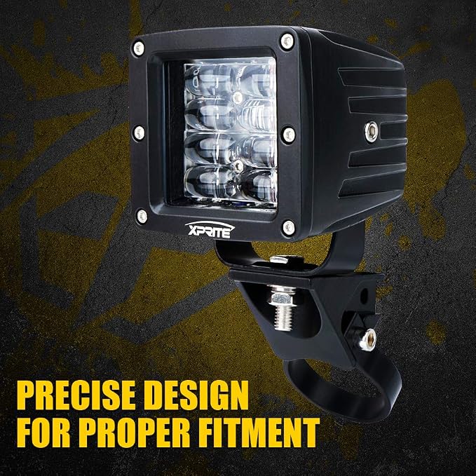 Xprite 1.75 Inch Roll Bar Mounting Brackets, Universal Adjustable LED Light Bar Brackets, Roll Cage & Bull Clip Holder for UTV ATV Can Am Maverick X3 Polaris RZR XP Side by Side and More Models