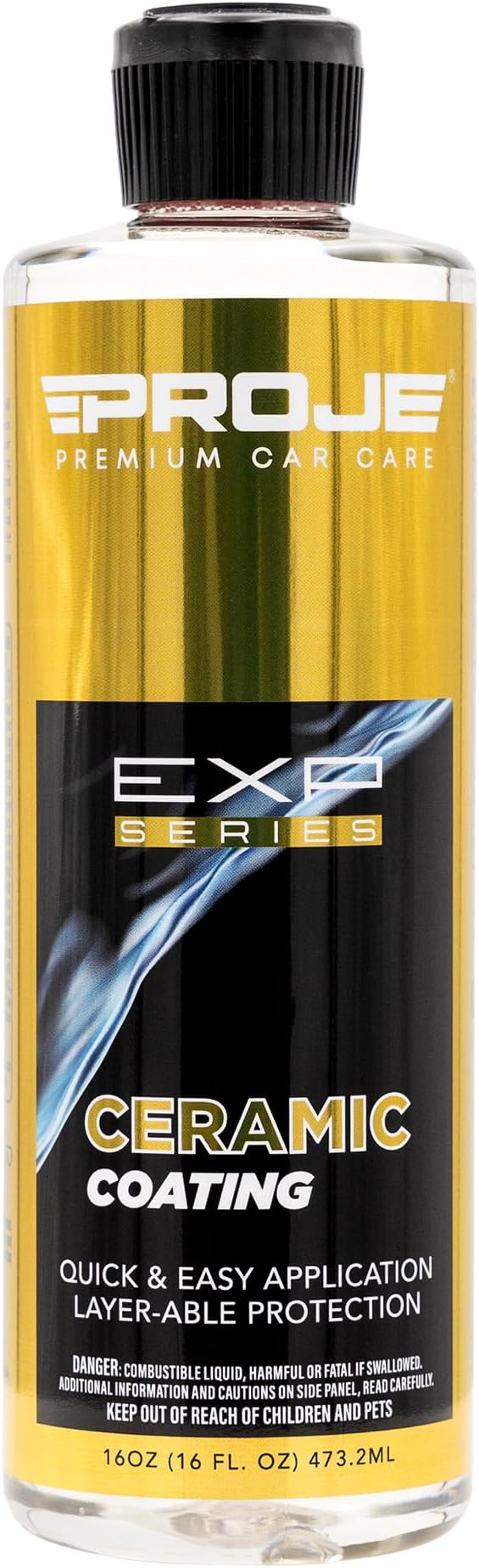Proje Ceramic Coating - 12+ Month Durability - Easy to Apply - High Gloss - Anti Scratch - Safe on All Surfaces - Hydrophobic SiO2 Top Coat For Cars, Trucks, RVs, and More - 16 fl oz