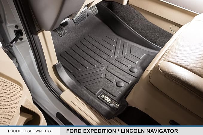 SMARTLINER Floor Mats 1st Row Liner Set Compatible with 2011-2017 Ford Expedition