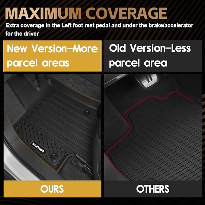 Naibeve Floor Mats for 2003-2009 Toyota 4Runner | All Weather Custom Fit Floor Mats, Cargo Mat, Backrest Mats Interior Protector accessories