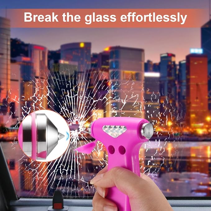 THINKWORK Car Safety Hammer Gift for Women, Three-in-One Tool with Window Breaker and Seat Belt Cutter, Safety Emergency Car Escape Tool for Family, Children.