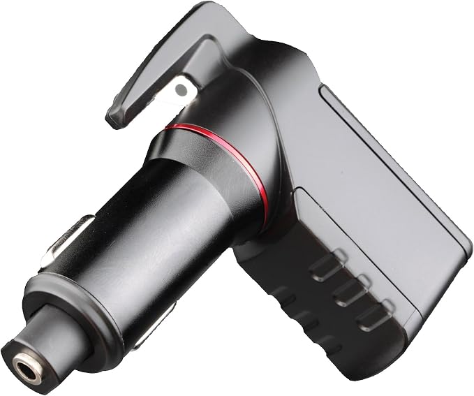 Ztylus Stinger Car Emergency Escape Tool, Spring-Loaded Window Breaker, Car Safety Hammer, Seatbelt Cutter and Window Glass Breaker, USB Car Charger, 2 USB Ports Max 2.4A (Black)