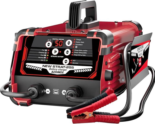 12V 24V Car Battery Charger & Engine Starter, Up to 50A Automatic Battery Maintainer 250A Cranking Amps