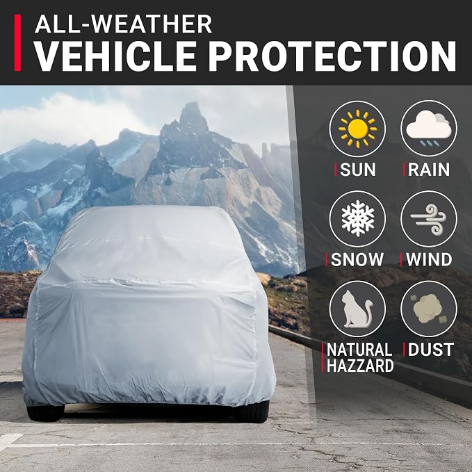 iCarCover 18-Layer Premium Truck Car Cover Waterproof All Weather, Rain Snow UV Sun Protection Covers for F150 Extended Cab, F250, F350 Crew Cab, Extended Cab, Size T87 (See Size Chart)