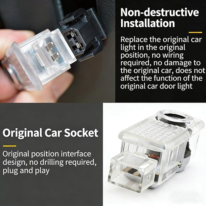 Car Door Lights Logo Projector Puddle Lights,HD LED Courtesy Welcome Lights - Compatible With Range Rover 2010-2022/Discovery 2015-2022/ Evoque 2013-2015/Freelander 2 2010-2012