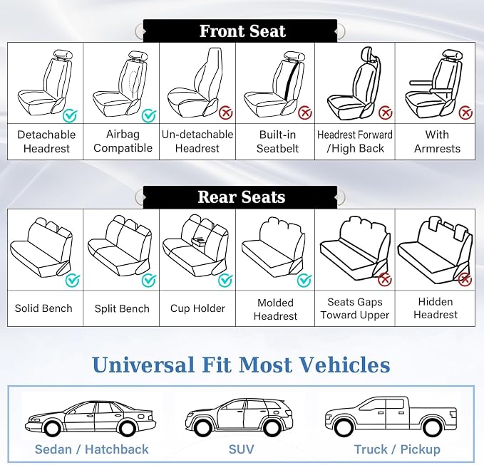 Coverado Front Seat Covers, Luxury Faux Leather Seat Covers for Cars, Pink Car Seat Covers, Car Seat Protector Waterproof, Automotive Interior Accessories Universal Fit for Most Sedans, SUVs, Trucks