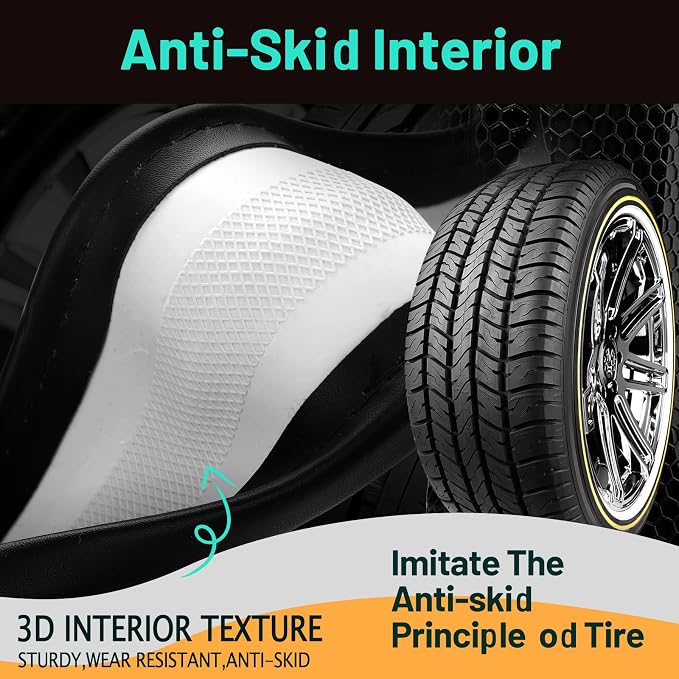 DaisyInner 17.5-18 Inch Steering Wheel Cover for Semi Truck No-Slip & Comfy Grip for Semi Trucks, Rv, Big Rig and 18 Wheelers(Mesh D,Leather,Red)
