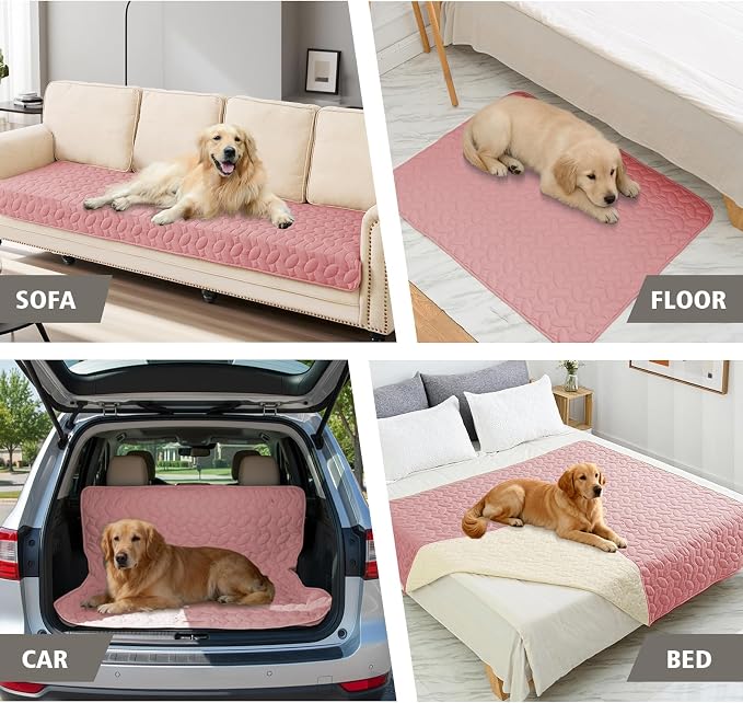 Ameritex Pet Bed Cover Dog Bed Blanket for Sofa and Furniture Waterproof New Pattern Design (52x82 Inch, Pink)