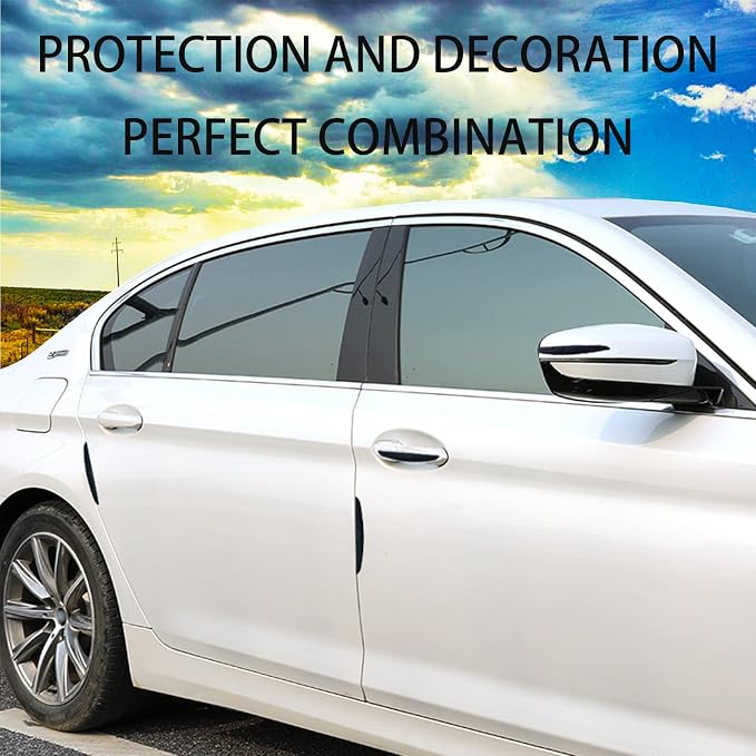 Car Door Edge Guards - Anti-Scratch Black Rubber Bumper Protectors - 8-Pack for All Vehicles(Sedan, Truck, SUV) - Easy to Install with Strong Adhesive (Black)