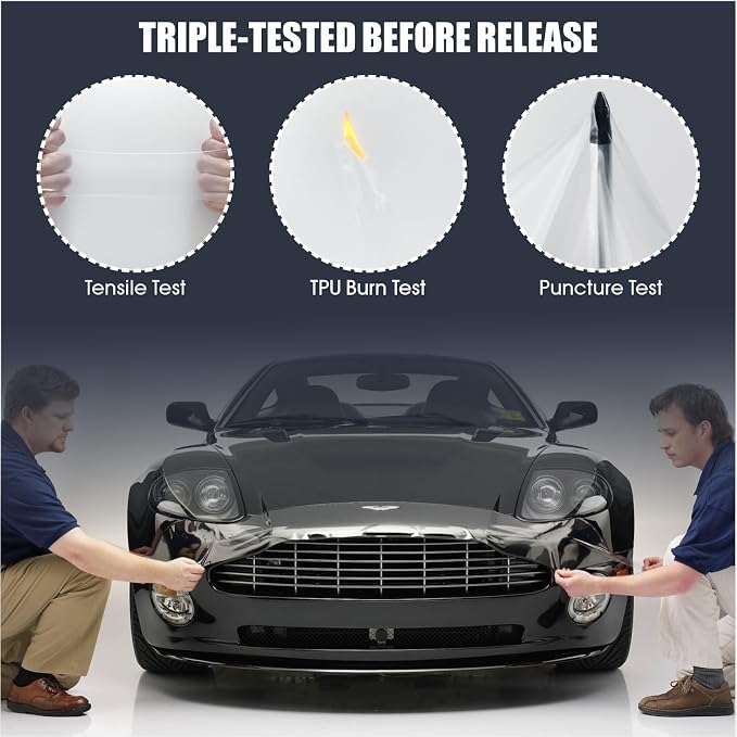 Car Paint Protection Film - Clear 8-Mil TPU Self-Healing PPF, Anti-Scratch Protective Wrap for Pickup Trucks, SUVs & Cars, Waterproof & Stain-Resistant, 5ft x 50ft Roll
