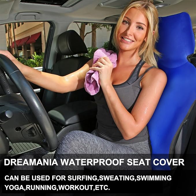 Neoprene Waterproof Car Seat Cover, Royal Blue 1pc, Non-Slip | Car Seat Protector, Sweat-proof, Universal Fit SUV & Truck, Machine Washable, For Gym, Yoga, Pets, Workout, Beach, Swimming