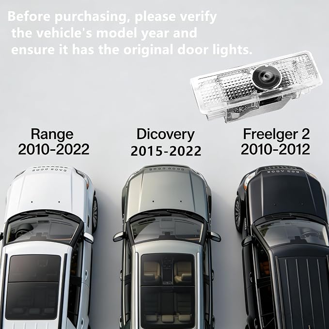 Car Door Lights Logo Projector Puddle Lights,HD LED Courtesy Welcome Lights - Compatible With Range Rover 2010-2022/Discovery 2015-2022/ Evoque 2013-2015/Freelander 2 2010-2012