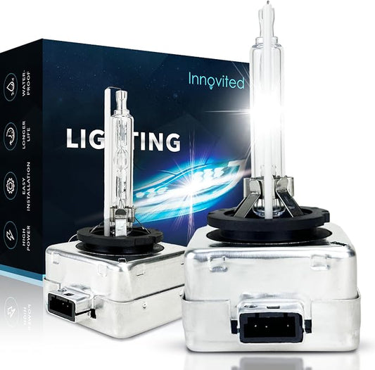 Innovited D1S HID Xenon Headlight Bulbs 8000K White Blue High Low Beam 66144 66140 85140 85415,etc Replacement Bulb - Pack of 2