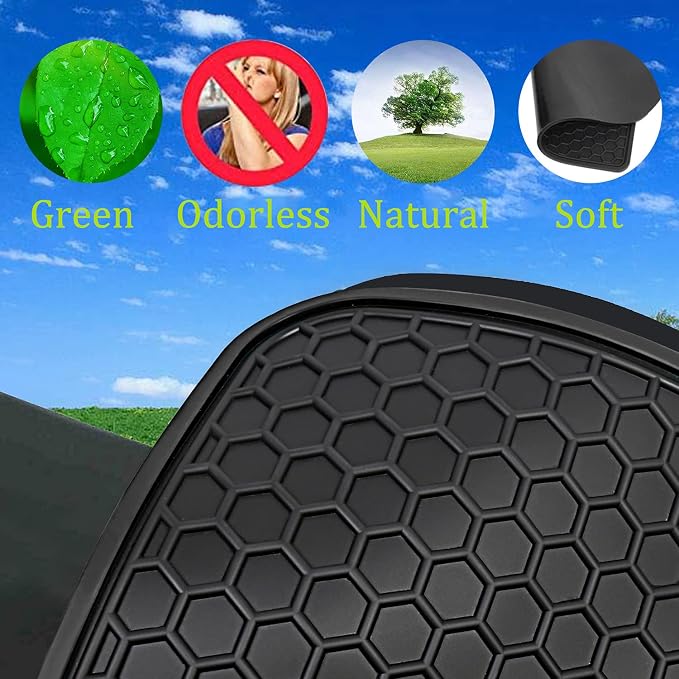 Car Floor Mats Custom Fit for Toyota Highlander 2014-2019 Black Rubber Auto Liner Mats All Weather Protection Heavy Duty Odorless