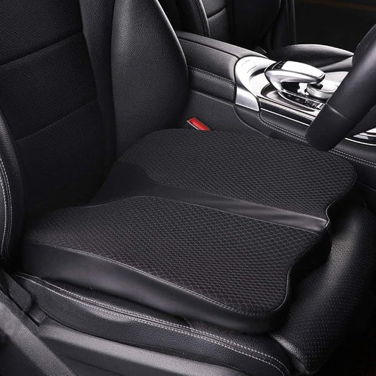 Car Seat Cushion - Comfort Memory Foam Seat Cushion for Car Seat Driver, Tailbone (Coccyx) Pain Relief, Car Seat Cushions for Driving (Black)