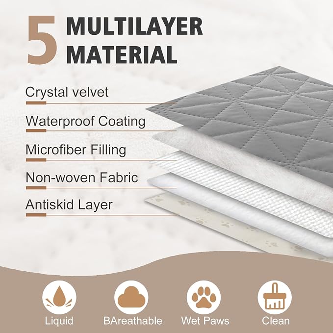 Ameritex Sofa Cover Waterproof for Seats Couch Cover for Dogs Pet Couch Cover Velvet for Chair Loveseat Sofa Machine Washable (Light Grey, 30x80 Inch)