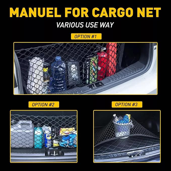 for Toyota RAV4 Envelope Style Truck Bed Cargo Net - Fits 2013-2024 2025 2026 RAV4 Accessories Cargo Net for Pickup Truck Bed - Heavy Duty Carabiners