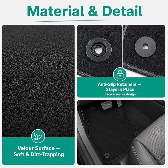 GXARTS Car Floor Mats Carpet Full Set All-Weather Protect Fit for Toyota Sequoia 2008 2009 2010 2011 2012 2013 2014 2015 2016 2017 2018 2019 2020 2021 2022 | Waterproof Car Mats with Anti-Slip Back