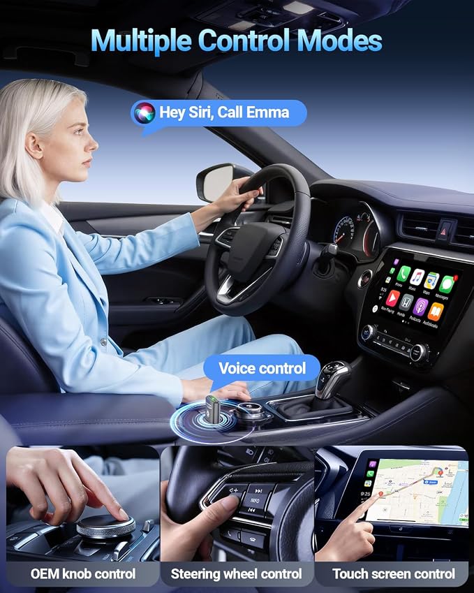 vnilrgle Wireless CarPlay Adapter for Apple iPhone 2026 Upgraded Plug & Play CarPlay Dongle Converts Wired to Wireless, Mini Design, Auto Connect Fast and Stable with USB-C(Gray)