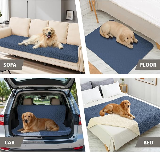 Ameritex Pet Bed Cover Dog Bed Blanket for Sofa and Furniture Waterproof New Pattern Design (40x50 Inch, Navyblue)