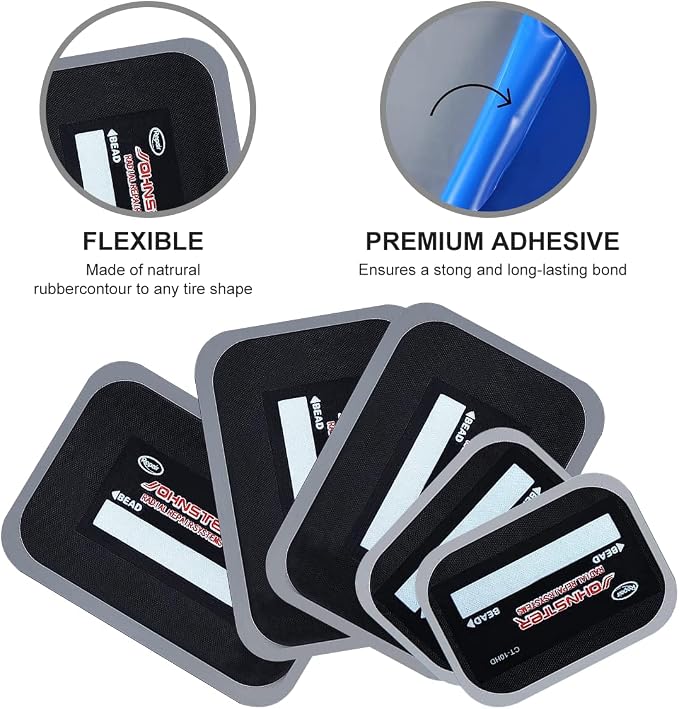 60 Pieces Tire Patches Heavy Duty 2.6 x 3.2 inche 3.4 x 4.8 Inche, Rubber Tire Patches Radial Tire Repair Patch Tire Plug Kit Emergency Repair Tool for Puncture Car Truck Bus Tractor Vehicle