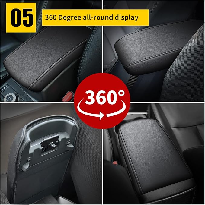 AOMSAZTO Armrest Cover for Civic Honda 2012-2015 Black Center Console Pad for Civic