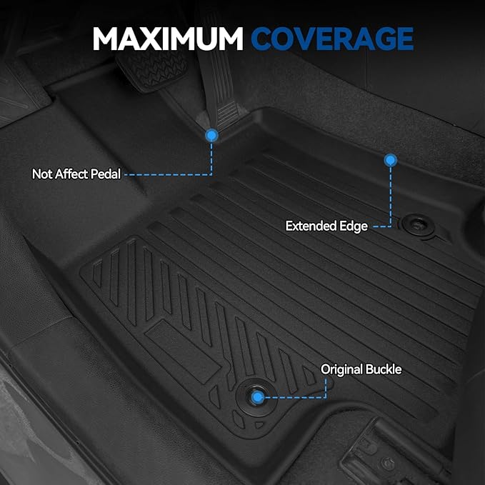 Custom Fit Floor Mats for 2026 Toyota RAV4 PHEV (Plug-in Hybrid) | All Weather TPE Floor Liners & Trunk Mat & Backrest Mats & Door Sill Guard | Odorless Full Set Interior Accessories