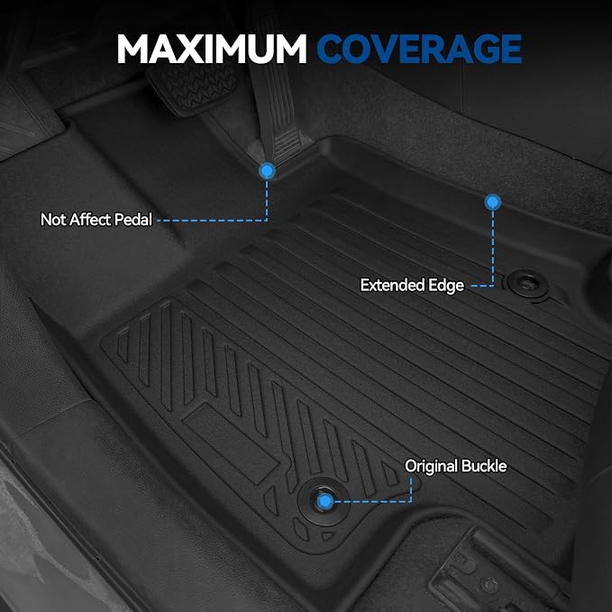 Custom Fit Floor Mats for 2020-2025 2026 Toyota Highlander | All Weather TPE Floor Liners with Trunk Mat | Odorless Interior Accessories