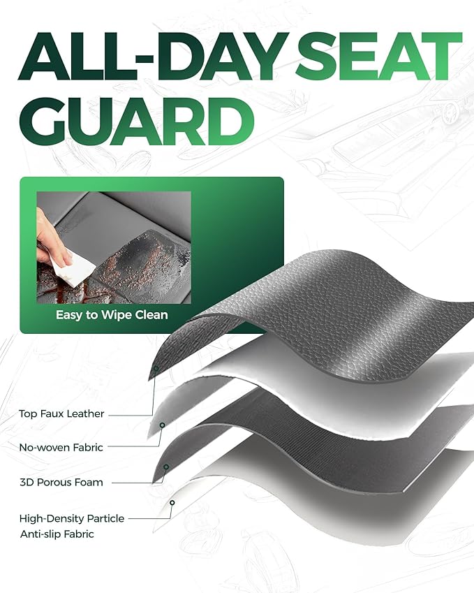 for Jeep Wrangler Seat Covers 4Door JL 2018 2019 2020 2021 2022 2023 2024 2025 2026, Custom Fit Car Seat Cover Full Set, Luxury Waterproof Leather Protectors, Gray Black, with Rear Cup Holder