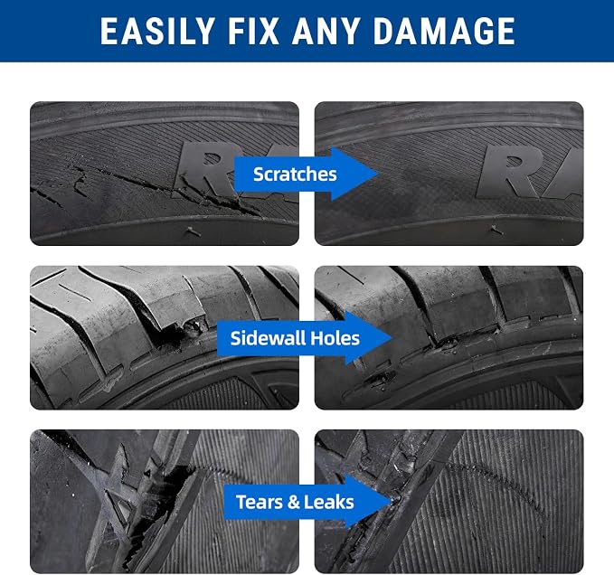 AUTOWN 21PCS Tire Repair Rubber Nail Kit - Complete Screw Plug Kit with Glue, Fast Fix for Flat Tires on Car, Truck, Motorcycle, SUV & More