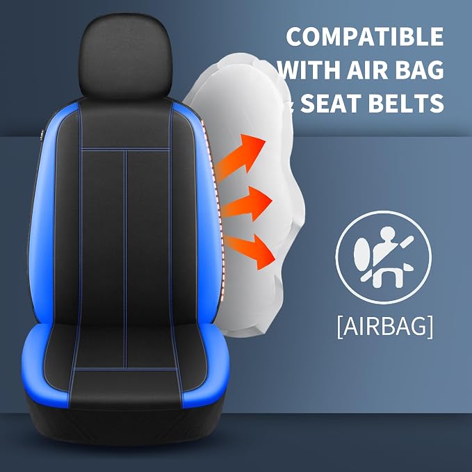 HChengkikz Full Set Neoprene Waterproof Car Seat Covers, Seat Protectors | Water Resistant Seat Protectors, Airbag Compatible, Universal Fit for Sedans, SUVs, Trucks, Vans
