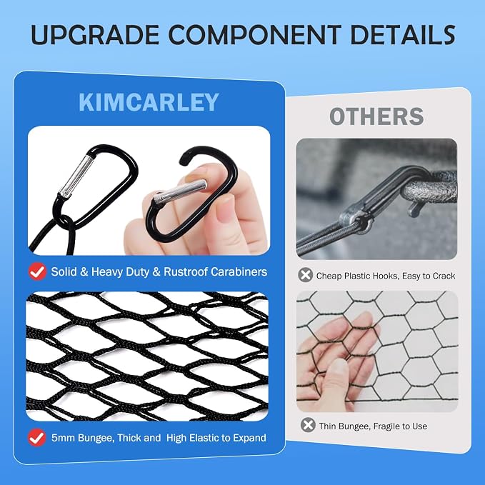 Envelope Style Cargo Net for Hyundai Tucson 2026 2025-2022 Accessories, Rear Trunk SUV Mesh Cargo Net, Upgraded 5mm Bungee & Double-Layer Nylon Storage Tailgate Netting Grocery&Tools Holder Organizer