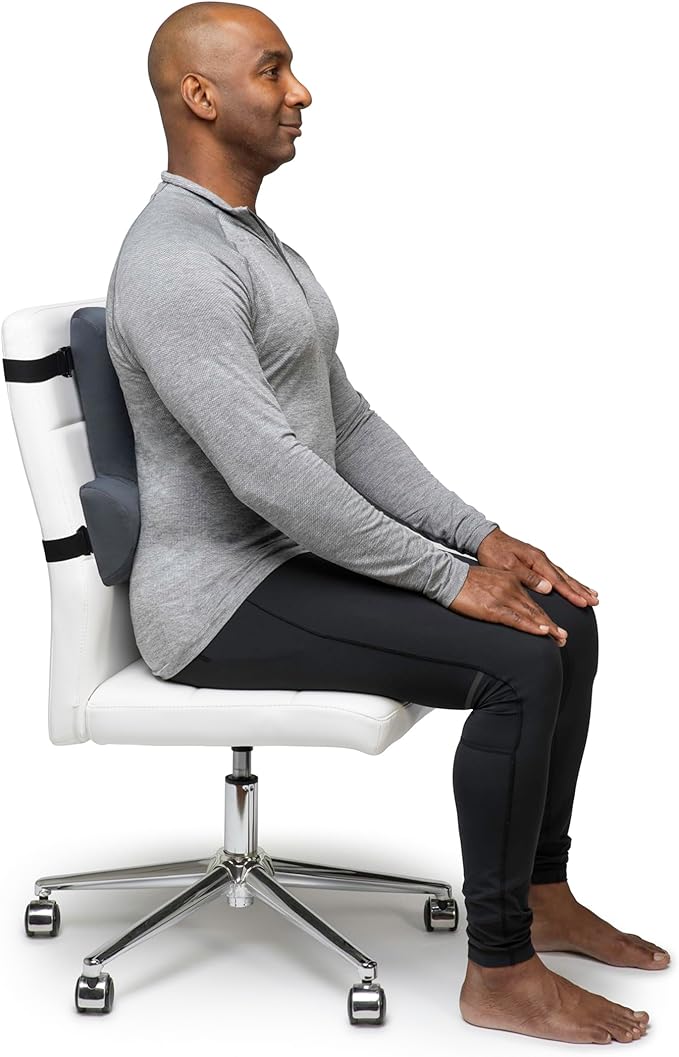 OPTP Thoracic Lumbar Back Support - Full Back and Lumbar Support for Improved Sitting Posture, Upper/Lower Back Support for Chair, and Car Back Cushion for Travel