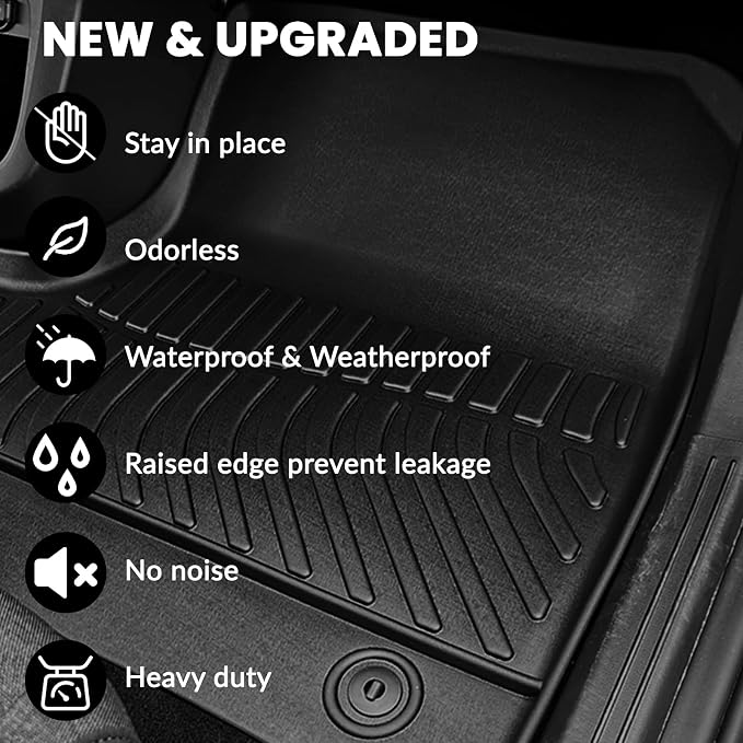 Auxko All Weather Floor Mats for 2026 2025 Hyundai IONIQ 5 SE/SEL/SE Standard Range (Exclude XRT & Limited) Unmovable Console TPE All Season Accessories Odorless Anti-Slip